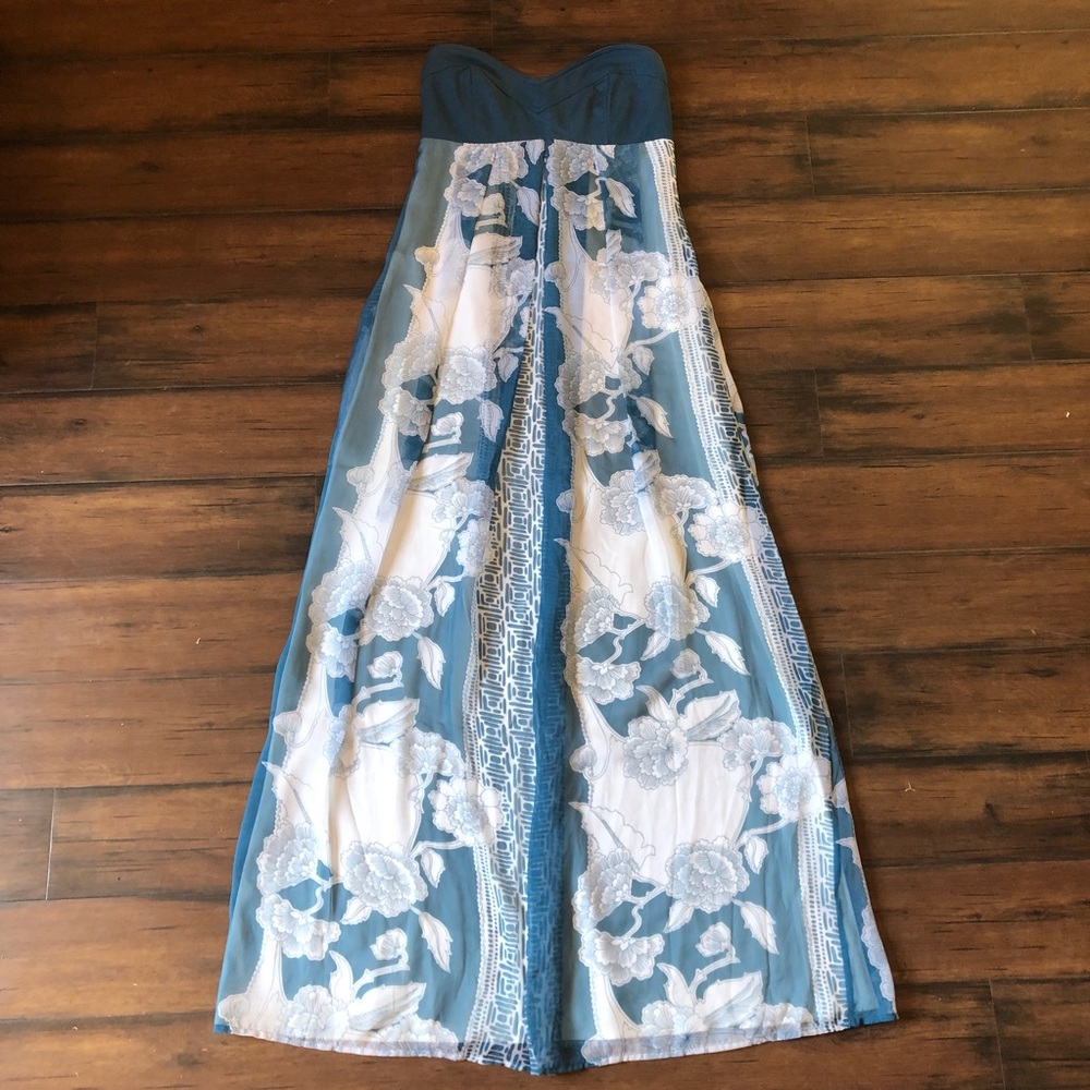 Charlotte Russe Teal Floral Maxi Dress